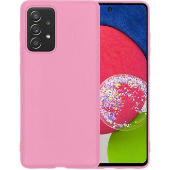 Samsung Galaxy A52s 5G Hoesje Siliconen Hoes Case Cover - Lichtroze