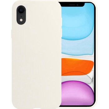 Betaalbare Hoesjes Apple iPhone XR Hoesje Siliconen Hoes Case Cover - Wit