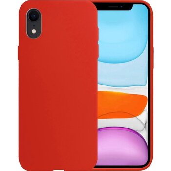 Betaalbare Hoesjes Apple iPhone XR Hoesje Siliconen Hoes Case Cover - Rood