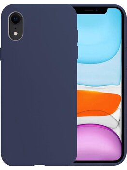 Apple iPhone XR Hoesje Siliconen Hoes Case Cover - Donkerblauw