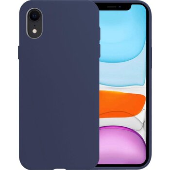 Betaalbare Hoesjes Apple iPhone XR Hoesje Siliconen Hoes Case Cover - Donkerblauw