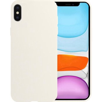 Apple iPhone Xs Max Hoesje Siliconen Hoes Case Cover - Wit