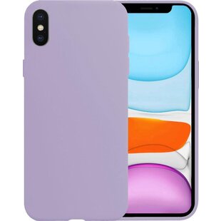 Apple iPhone Xs Max Hoesje Siliconen Hoes Case Cover - Lila