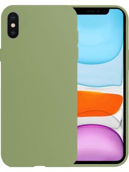 Apple iPhone Xs Hoesje Siliconen Hoes Case Cover - Groen