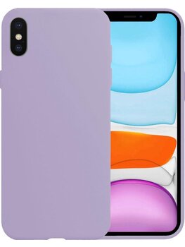 Apple iPhone Xs Hoesje Siliconen Hoes Case Cover - Lila