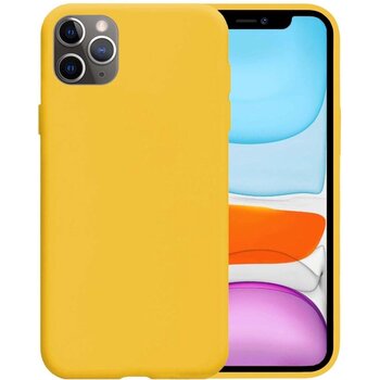 Apple iPhone 11 Pro Max Hoesje Siliconen Hoes Case Cover - Geel