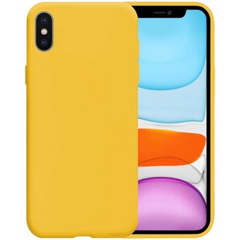 Apple iPhone Xs Hoesje Siliconen Hoes Case Cover - Geel