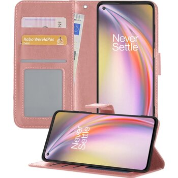 OnePlus Nord CE Hoesje Book Case Kunstleer Cover Hoes - Rose goud