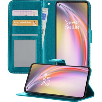 OnePlus Nord CE Hoesje Book Case Kunstleer Cover Hoes - Turquoise