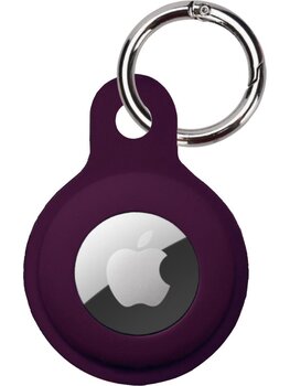 AirTag Sleutelhanger AirTag Hoesje Siliconen Hanger - AirTag Hanger Sleutelhanger Hoesje - Aubergine