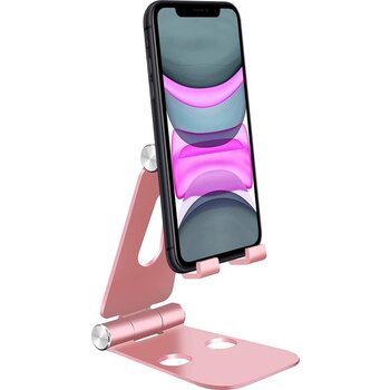 Betaalbare Hoesjes Aluminium telefoonhouder en tablethouder - Roze