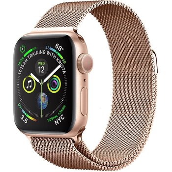 Geschikt Voor Apple Watch Bandje rose Goud 42/44 mm Met Magneetsluiting - Polsbandje Geschikt Voor Apple Watch Bandje Milanees