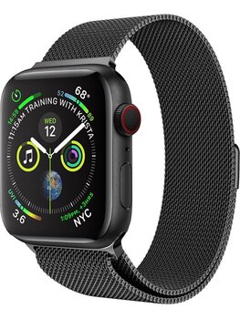 Geschikt Voor Apple Watch Bandje Zwart 42/44 mm Met Magneetsluiting - Polsbandje Geschikt Voor Apple Watch Bandje Milanees