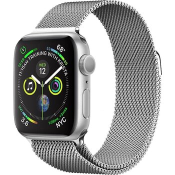 Geschikt Voor Apple Watch Bandje Zilver 38/40 mm Met Magneetsluiting - Polsbandje Geschikt Voor Apple Watch Bandje Milanees