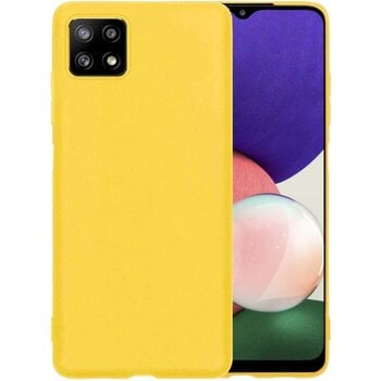 Betaalbare Hoesjes Samsung Galaxy A22 5G Hoesje Siliconen Hoes Case Cover - Geel