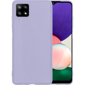 Betaalbare Hoesjes Samsung Galaxy A22 5G Hoesje Siliconen Hoes Case Cover - Lila