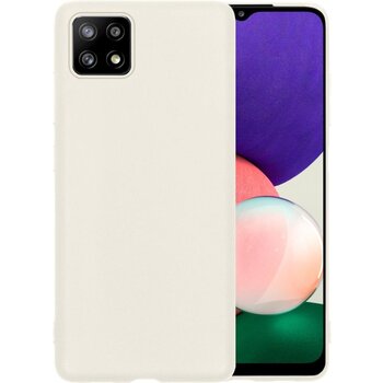 Betaalbare Hoesjes Samsung Galaxy A22 5G Hoesje Siliconen Hoes Case Cover - Wit