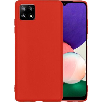 Samsung Galaxy A22 5G Hoesje Siliconen Hoes Case Cover - Rood