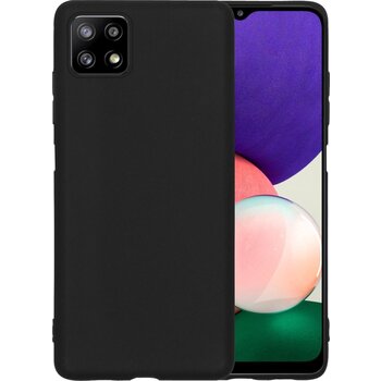 Betaalbare Hoesjes Samsung Galaxy A22 5G Hoesje Siliconen Hoes Case Cover - Zwart