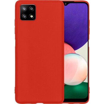 Betaalbare Hoesjes Samsung Galaxy A22 4G Hoesje Siliconen Hoes Case Cover - Geel