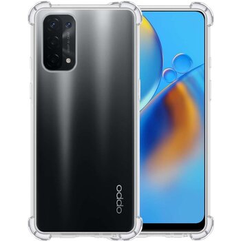 Betaalbare Hoesjes Oppo A74 5G Hoesje Siliconen Shock Proof Hoes Case Cover - Transparant