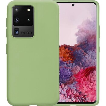 Betaalbare Hoesjes Samsung Galaxy S20 Ultra Hoesje Siliconen Hoes Case Cover - Groen