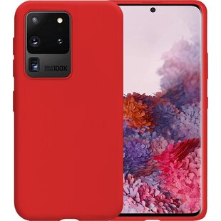 Samsung Galaxy S20 Ultra Hoesje Siliconen Hoes Case Cover - Rood
