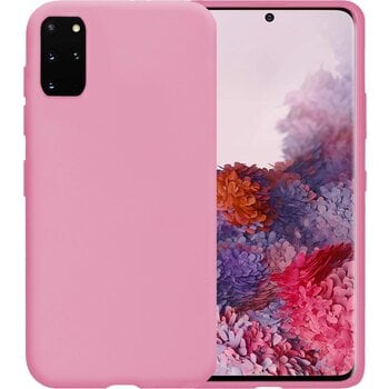 Betaalbare Hoesjes Samsung Galaxy S20 Plus Hoesje Siliconen Hoes Case Cover - Lichtroze