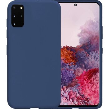 Betaalbare Hoesjes Samsung Galaxy S20 Plus Hoesje Siliconen Hoes Case Cover - Donkerblauw