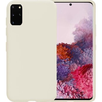 Betaalbare Hoesjes Samsung Galaxy S20 Plus Hoesje Siliconen Hoes Case Cover - Wit