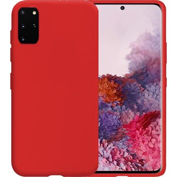 Betaalbare Hoesjes Samsung Galaxy S20 Plus Hoesje Siliconen Hoes Case Cover - Rood