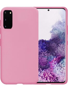 Samsung Galaxy S20 Hoesje Siliconen Hoes Case Cover - Lichtroze