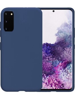 Samsung Galaxy S20 Hoesje Siliconen Hoes Case Cover - Donkerblauw