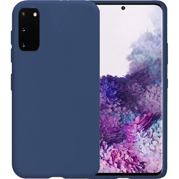 Betaalbare Hoesjes Samsung Galaxy S20 Hoesje Siliconen Hoes Case Cover - Donkerblauw