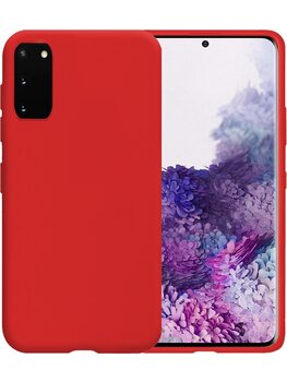 Samsung Galaxy S20 Hoesje Siliconen Hoes Case Cover - Rood