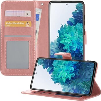 Samsung Galaxy S20 FE Hoesje Book Case Kunstleer Cover Hoes - Rose goud