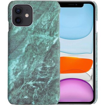 Betaalbare Hoesjes Apple iPhone 11 Hoesje Marmer Telefoon Hoes Case Cover - Groen