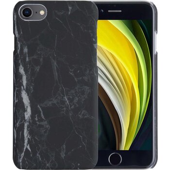 Apple iPhone 7 Hoesje Marmer Telefoon Hoes Case Cover - Zwart