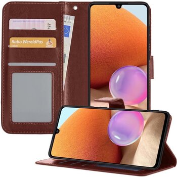 Samsung Galaxy A32 5G Hoesje Book Case Kunstleer Cover Hoes - Bruin