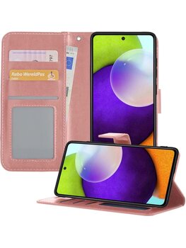 Samsung Galaxy A52 5G Hoesje Book Case Kunstleer Cover Hoes - Rose goud