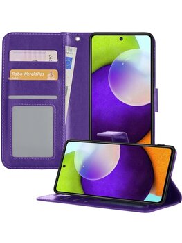 Samsung Galaxy A52 5G Hoesje Book Case Kunstleer Cover Hoes - Paars