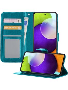 Samsung Galaxy A52 5G Hoesje Book Case Kunstleer Cover Hoes - Turquoise