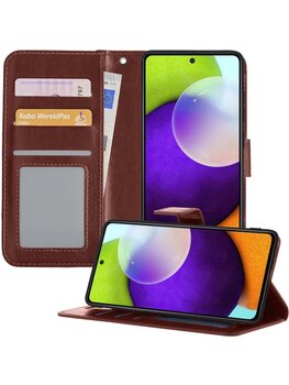 Samsung Galaxy A52 5G Hoesje Book Case Kunstleer Cover Hoes - Bruin