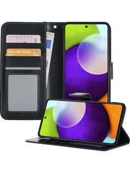 Samsung Galaxy A52 5G Hoesje Book Case Kunstleer Cover Hoes - Zwart