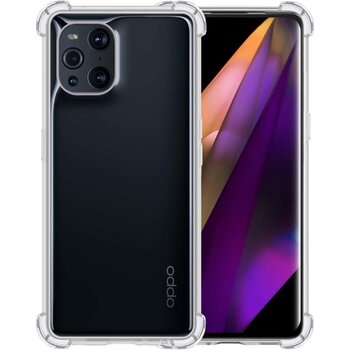 Betaalbare Hoesjes OPPO Find X3 Pro Hoesje Siliconen Shock Proof Hoes Case Cover - Transparant