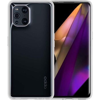 Betaalbare Hoesjes OPPO Find X3 Pro Hoesje Siliconen Hoes Case Cover - Transparant