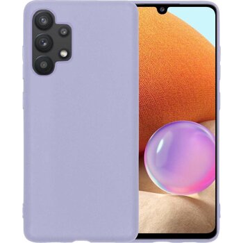 Betaalbare Hoesjes Samsung Galaxy A32 5G Hoesje Siliconen Hoes Case Cover - Lila