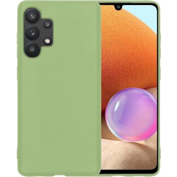 Betaalbare Hoesjes Samsung Galaxy A32 5G Hoesje Siliconen Hoes Case Cover - Groen