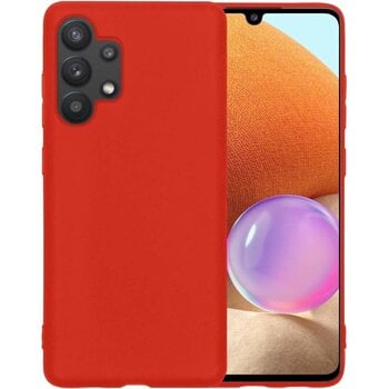 Betaalbare Hoesjes Samsung Galaxy A32 5G Hoesje Siliconen Hoes Case Cover - Rood