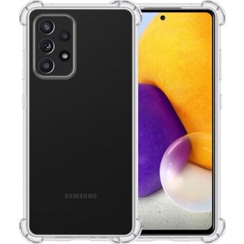 Betaalbare Hoesjes Samsung Galaxy A72 Hoesje Siliconen Shock Proof Hoes Case Cover - Transparant